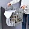 Folding dirty clothes basket, bedroom bathroom dirty clothes laundry basket, multi-functional portable dirty clothes basket, foldable and wall-mounted details Picture